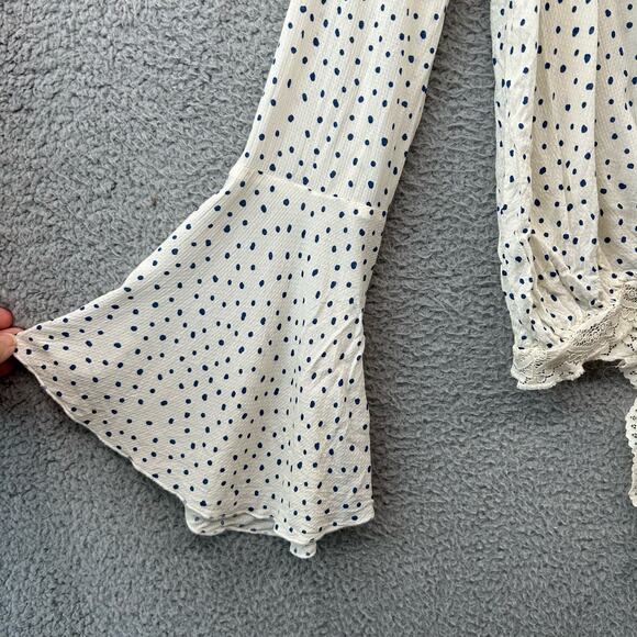 INTIMATELY FREE PEOPLE Makin Waves Bodysuit S Small Fairy Coquette Twee Dots - Picture 3 of 15